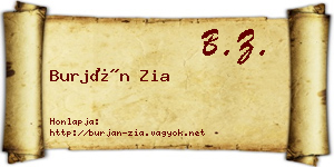 Burján Zia névjegykártya